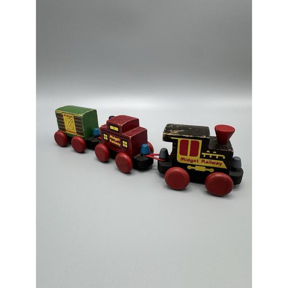 Vintage Montgomery Schoolhouse Inc. Wooden Train Midget Railway 3 Piece READ - Picture 2 of 7